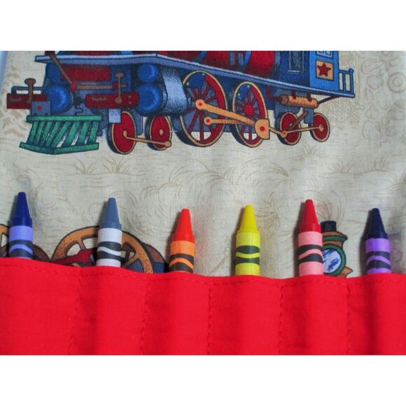 Train mini crayon bag, party favor bag, activity bag - Picture 2 of 4